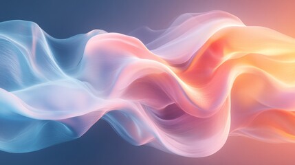 Fototapeta premium Abstract wave of ethereal fabric flowing with vibrant colors