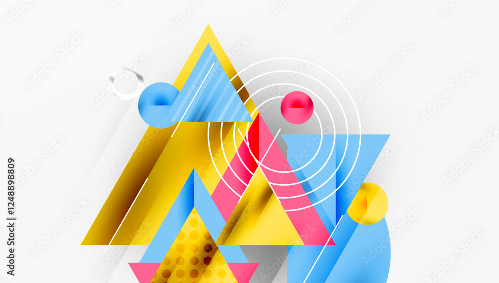 Aufkleber Modern geometric background - overlapping triangles with smooth gradients and semi-transparency