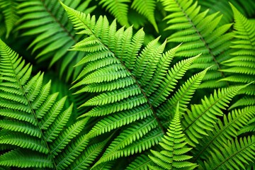 Intricate green fern fronds close-up flower wallpaper concept