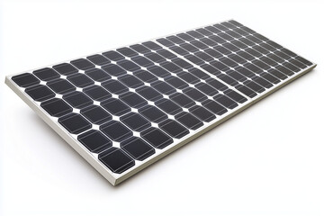 Selective focus solar panels isolated on white background, Renewable energy generator.