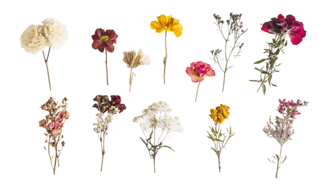 ドライフラワーの透過セット