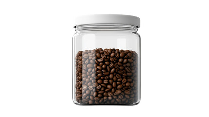 coffee beans in a jar isolated on white background 