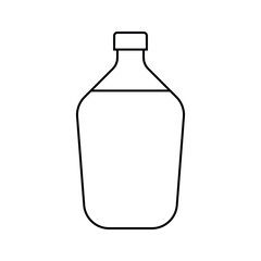 Large glass wine bottle line icon editable stroke vector object for product labels beverage industry restaurants event planning project focused gastronomy