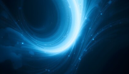 Abstract Blue Energy Wave with Glowing Light Streaks in a Cosmic Background