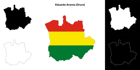 Fototapeta premium Eduardo Avaroa province outline map set