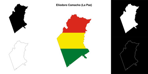 Eliodoro Camacho province outline map set