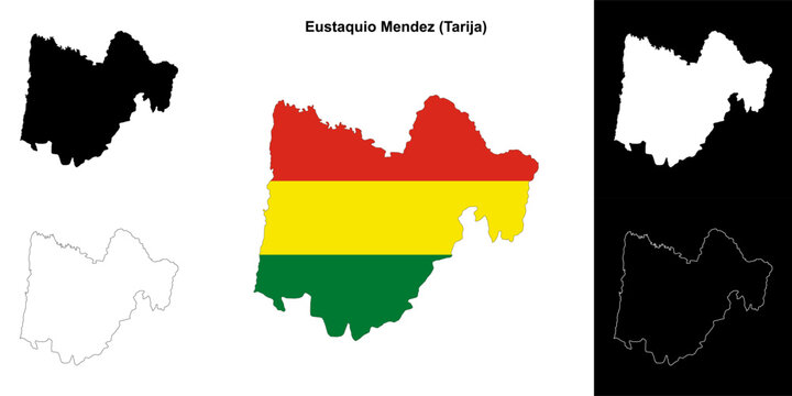 Eustaquio Mendez province outline map set