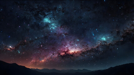 starry night sky with stars, ai generated