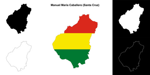 Fototapeta premium Manuel Maria Caballero province outline map set