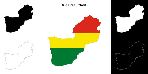 Sud Lipez province outline map set