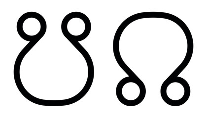 North and south node astrology sign line icon editable stroke celestial navigation symbols use for websites apps horoscopes personal growth spiritual journeys educational content