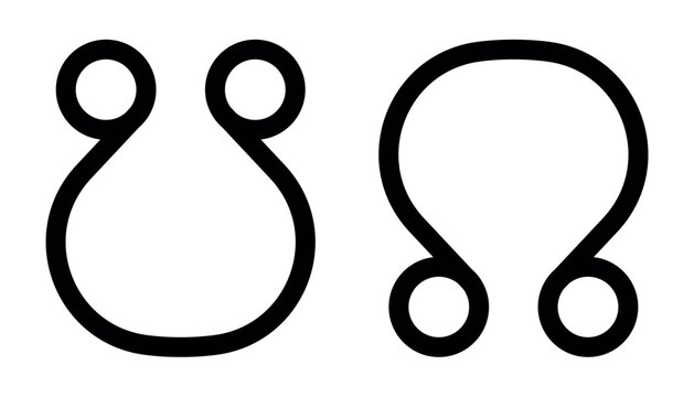 North and south node astrology sign line icon editable stroke celestial navigation symbols use for websites apps horoscopes personal growth spiritual journeys educational content