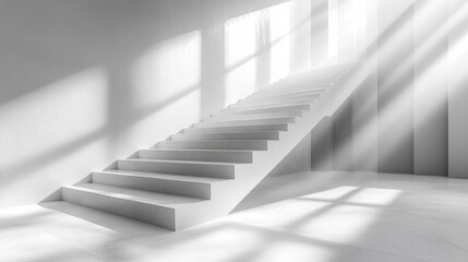 Obraz premium Minimalist White and Gray Geometric Background with Copy-Space and Soft Lighting