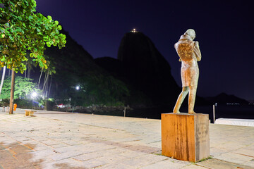 Rio de Janeiro, RJ, Brazil, 02/06/2025 - Statue of the Polish composer Frédéric Chopin at Praia...