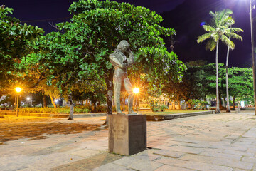 Rio de Janeiro, RJ, Brazil, 02/06/2025 - Statue of the Polish composer Frédéric Chopin at Praia...
