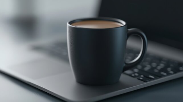 cup of coffee on laptop