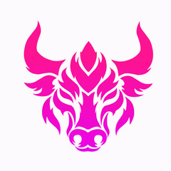 illustration vector graphics of design tribal art abstract bull's head. suitable for logo template design