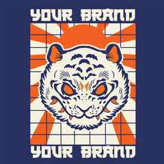 Tiger anger. Vector illustration of a tiger head.	
