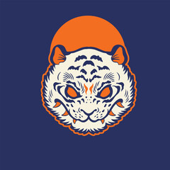 Tiger anger. Vector illustration of a tiger head.	
