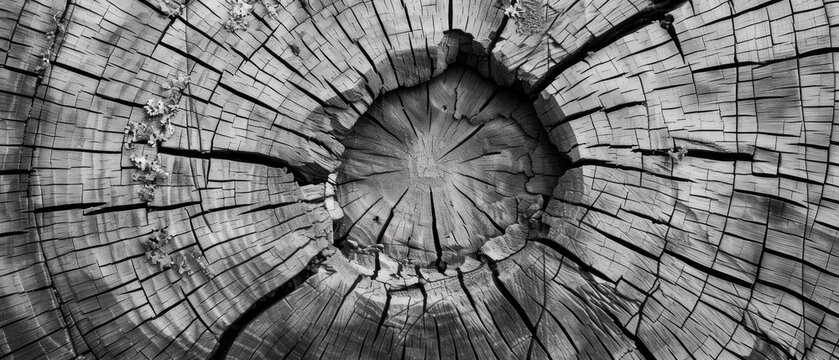 Abstract wood grain background in black and white, ideal for book covers, posters or presentations, adding elegance and style.