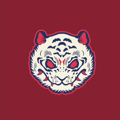 Tiger anger. Vector illustration of a tiger head.	
