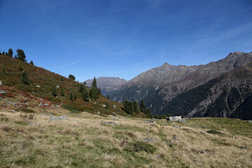 Fototapeta premium Landschaft in den Österreichischen Alpen, Pitztal im Sommer