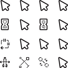 set of hand cursor pointers and set of web icons set of icons for web