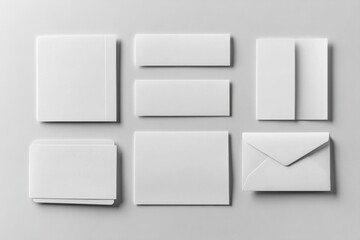 White stationery mockup, flatlay, design, template, background, branding, identity, presentation