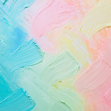 Subtle Soft Pastel Cotton Candy Rainbow Random Color Mixed Colour Ice Cream Gelato Cosmetics Cosmetic Products Makeup Texture 3D Oil Painting Background Screen