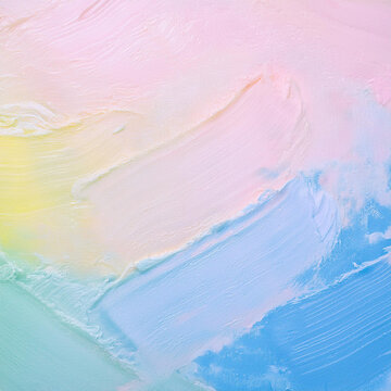 Subtle Soft Pastel Cotton Candy Rainbow Random Color Mixed Colour Ice Cream Gelato Cosmetics Cosmetic Products Makeup Texture 3D Oil Painting Background Screen