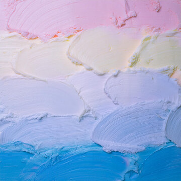 Subtle Soft Pastel Cotton Candy Rainbow Random Color Mixed Colour Ice Cream Gelato Cosmetics Cosmetic Products Makeup Texture 3D Oil Painting Background Screen