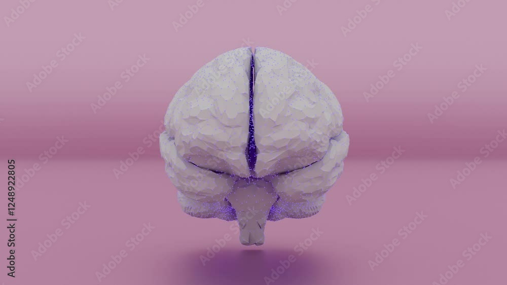 Poster Abstract Low-Poly Brain with Minimalistic Design