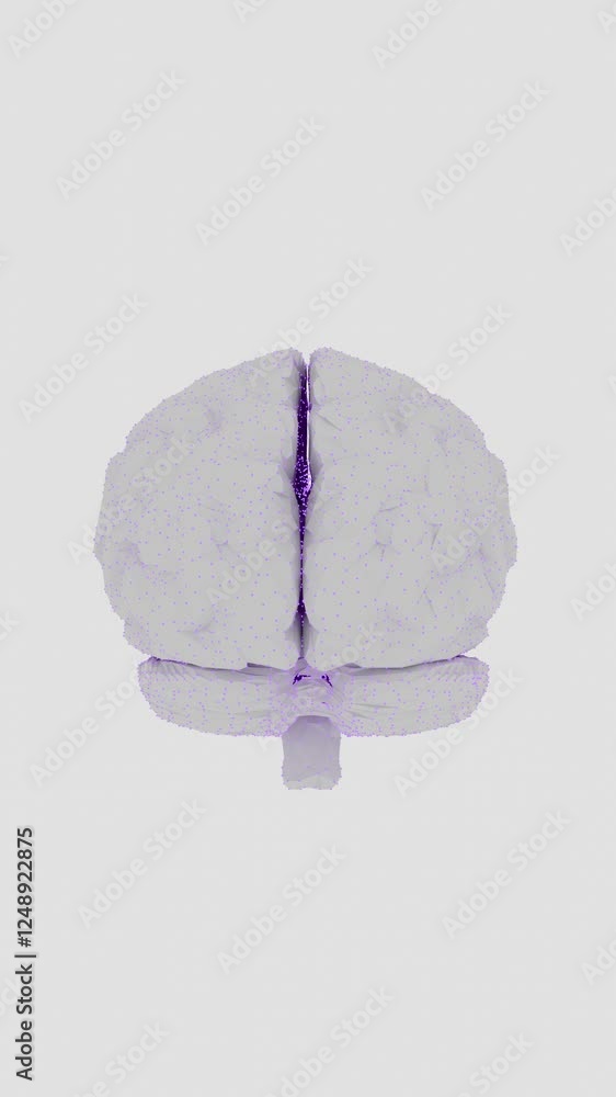 Aufkleber Abstract Low-Poly Brain with Minimalistic Design