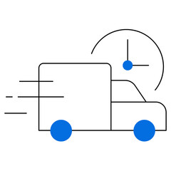 Fast delivery truck icon. Fast delivery truck icon, Express delivery symbol, Quick shipping truck logo, Speedy delivery van, Swift transportation icon, Expedited delivery truck graphic