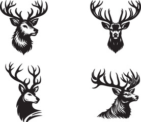 deer head vector deer skull and bones and deer skull and crossbones