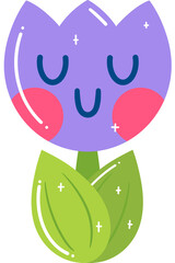 Tulip Calm Face Cartoon