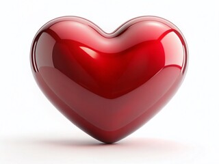 3D Rendered Heart Shape, Isolated White Background, Valentine's Day, Love Symbol, Romantic Design