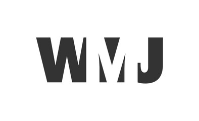 WMJ logo design. Initial letter W M J bold font style for tech startups, consulting, corporate branding. Creative company name, headlines typography identity, trendy logotype.