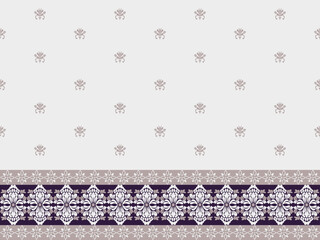 Classic Damask Seamless Pattern on white blue tone - Vector Illustration for Elegant Textile 
Design