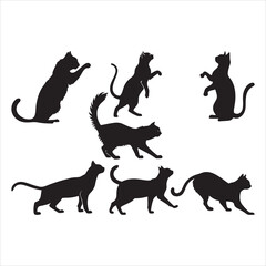 Cat Silhouette Vector Set