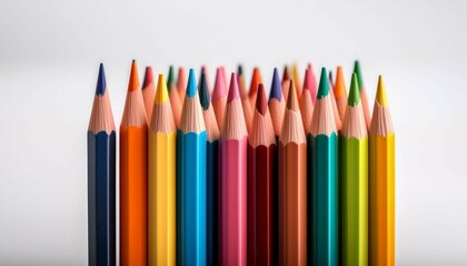 Fototapeta premium colored pencils on white background