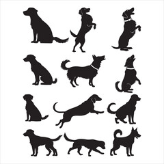 Dog Silhouette Vector Set