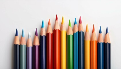 Fototapeta premium colored pencils on white background