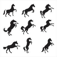 Horse Silhouette Vector Set