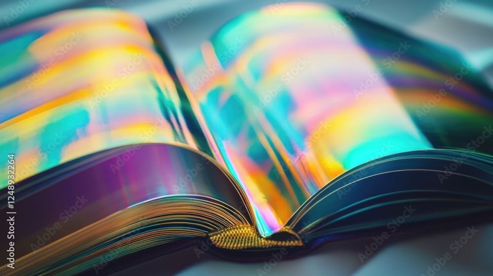 Aufkleber vibrant multicolored book with abstract patterns and lines.