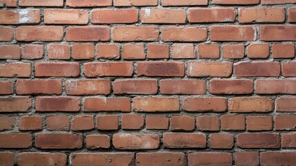 Obraz premium Rustic red brick wall texture with visible mortar and weathered appearance.