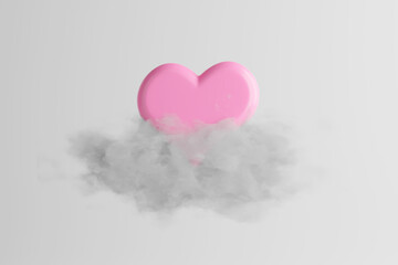 Heart shaped candy surrounded by mist for Valentine's Day