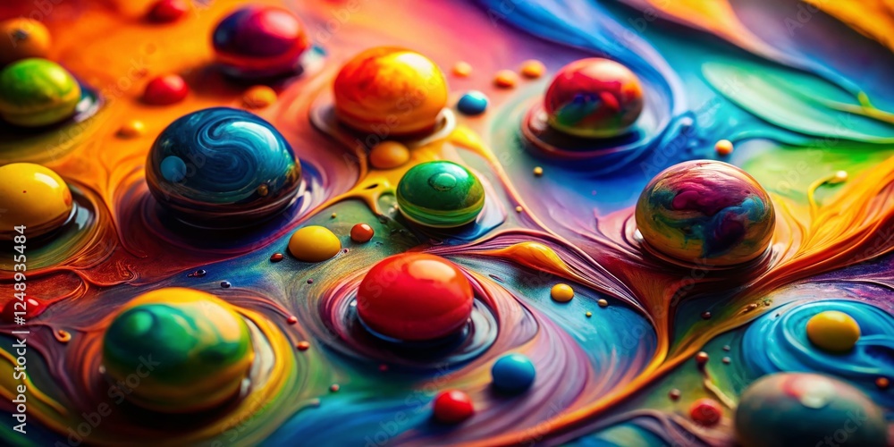 Aufkleber abstract oil paint blobs: minimalist color swirl background