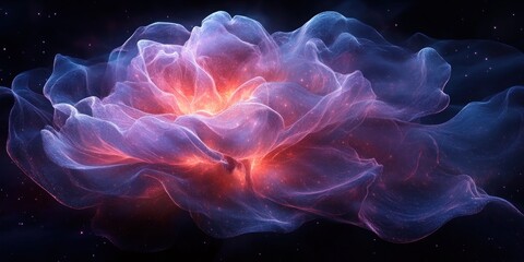 Fototapeta premium Vibrant Nebula and Glowing Stars in Cosmic Space Panorama