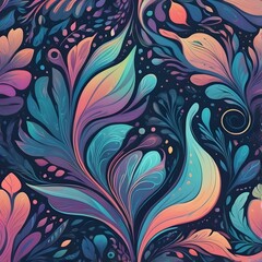 Design Hintergrund Grafik - Boho Style - Psychedelische Farben
